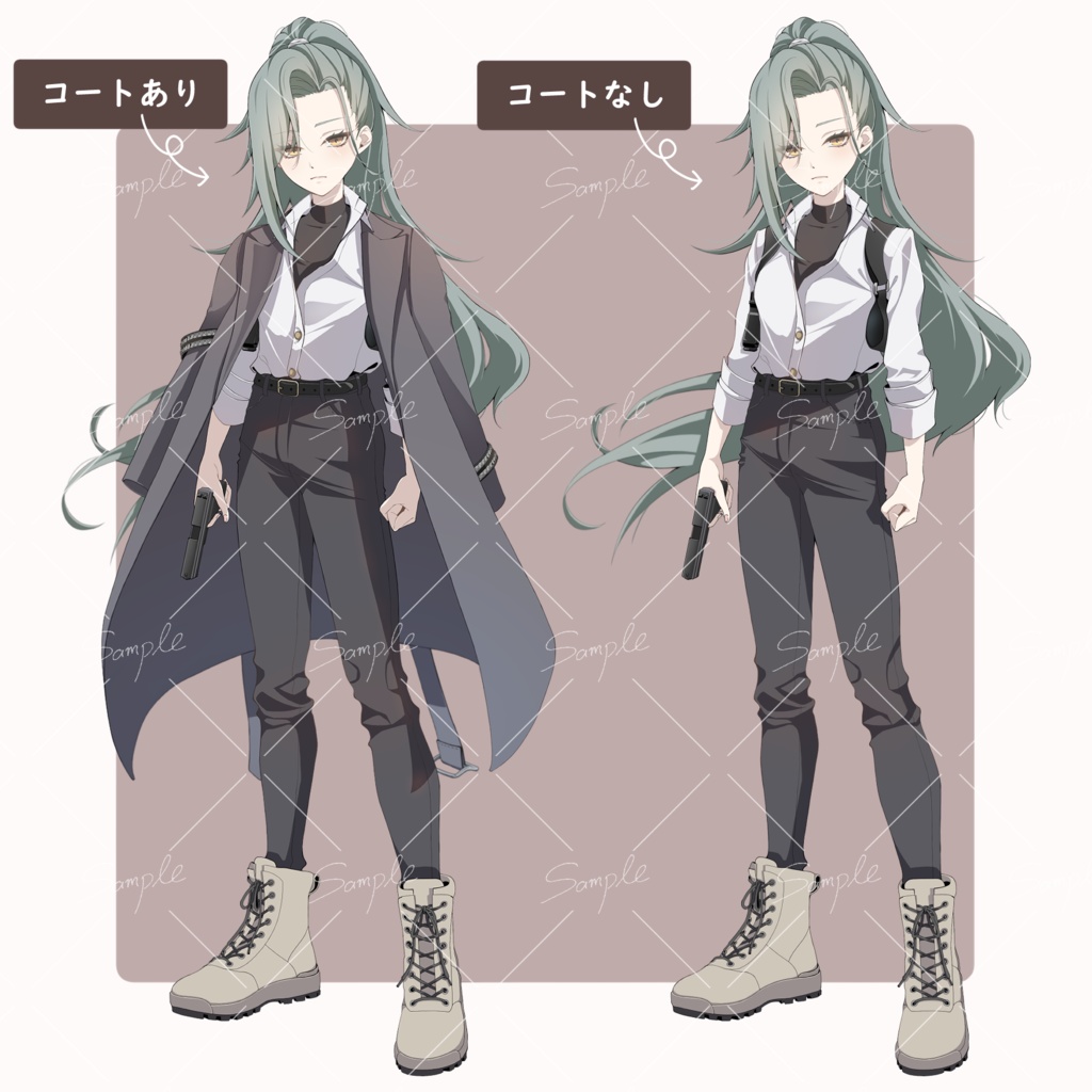 【立ち絵素材01】銃を持った女性