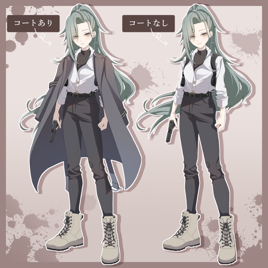 【立ち絵素材01_無料版あり】銃を持った女性