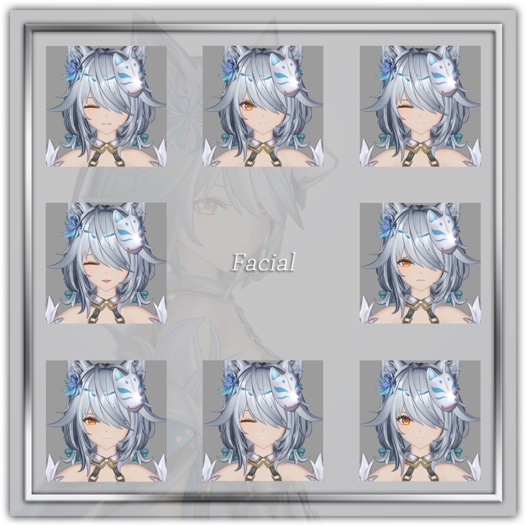 【VRchat対応オリジナル3Dモデル】アニティア-焔華の月狐-