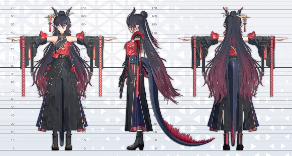 【VRchat向けオリジナル3Dモデル】『黎焔』