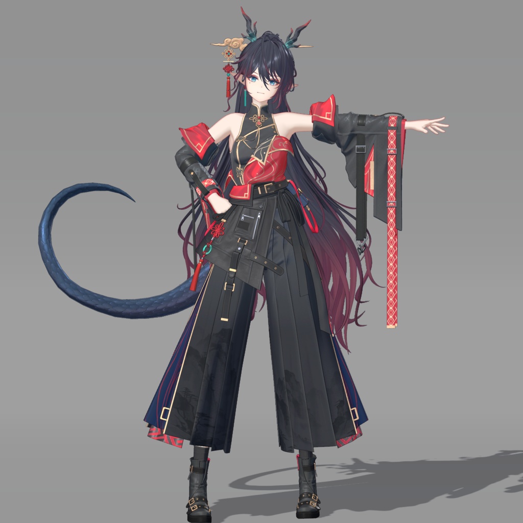 【VRchat向けオリジナル3Dモデル】「黎焔」 -通常衣装-