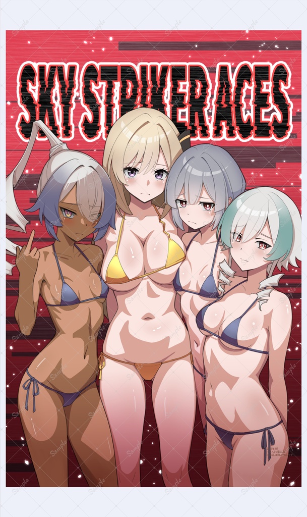 【受注】閃刀姫4人水着イラストタペストリー