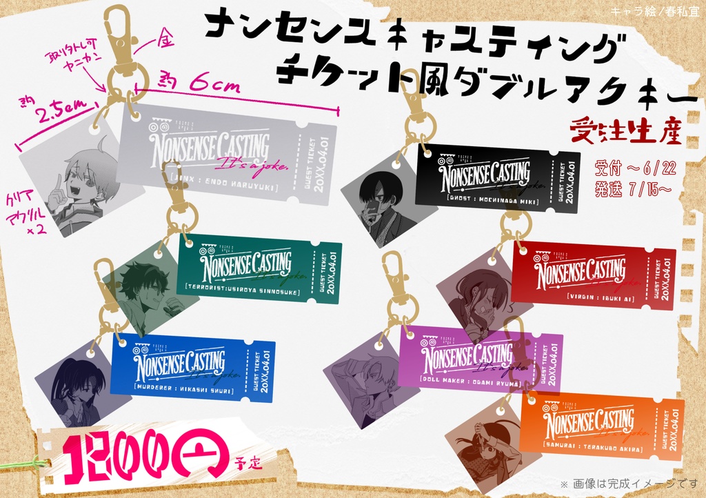 【受注】ナンセンスキャスティング チケット風ダブルアクキー