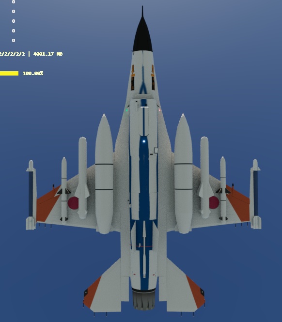 F-2A 3DCGmodel 洋上迷彩&試作機カラー(おまけ)