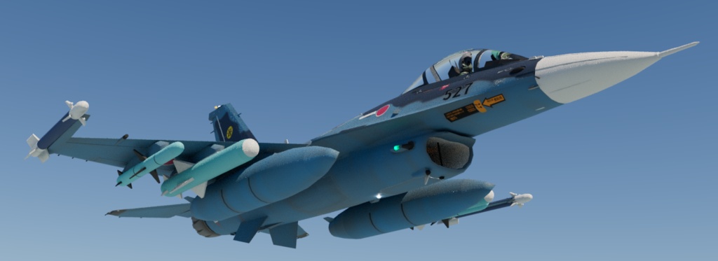 F-2A 3DCGmodel 洋上迷彩&試作機カラー(おまけ)