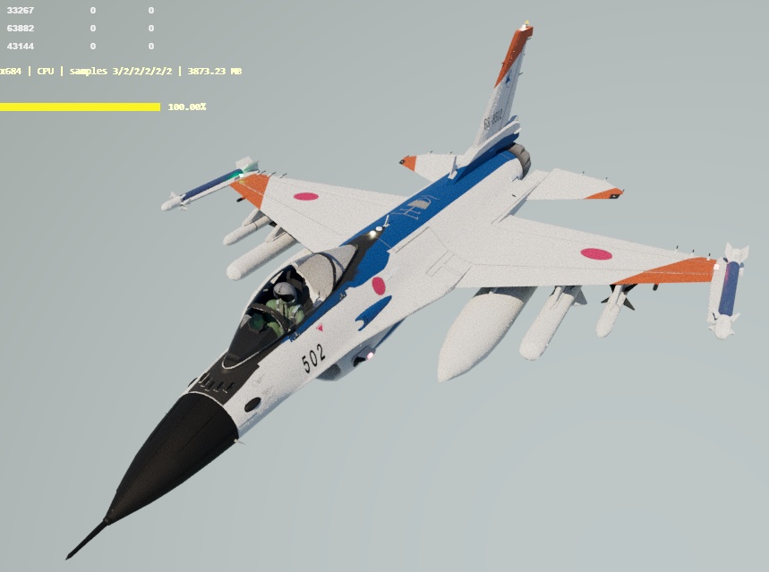 F-2A 3DCGmodel 洋上迷彩&試作機カラー(おまけ)