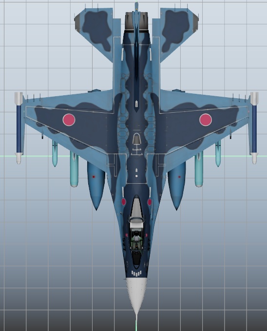 F-2A 3DCGmodel 洋上迷彩&試作機カラー(おまけ)