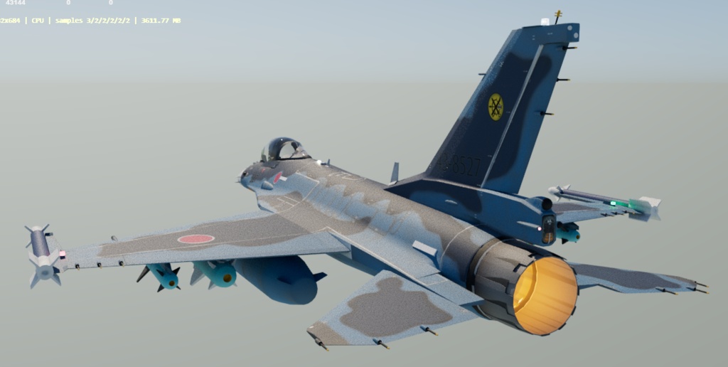 F-2A 3DCGmodel 洋上迷彩&試作機カラー(おまけ)