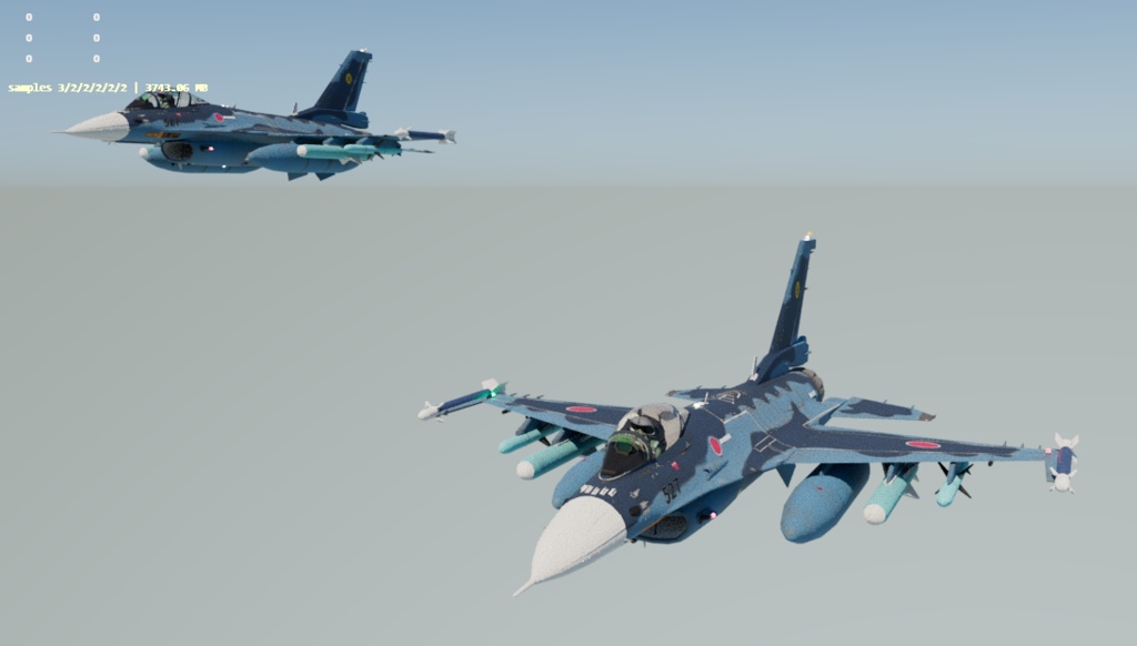 F-2A 3DCGmodel 洋上迷彩＆試作機カラー(おまけ)