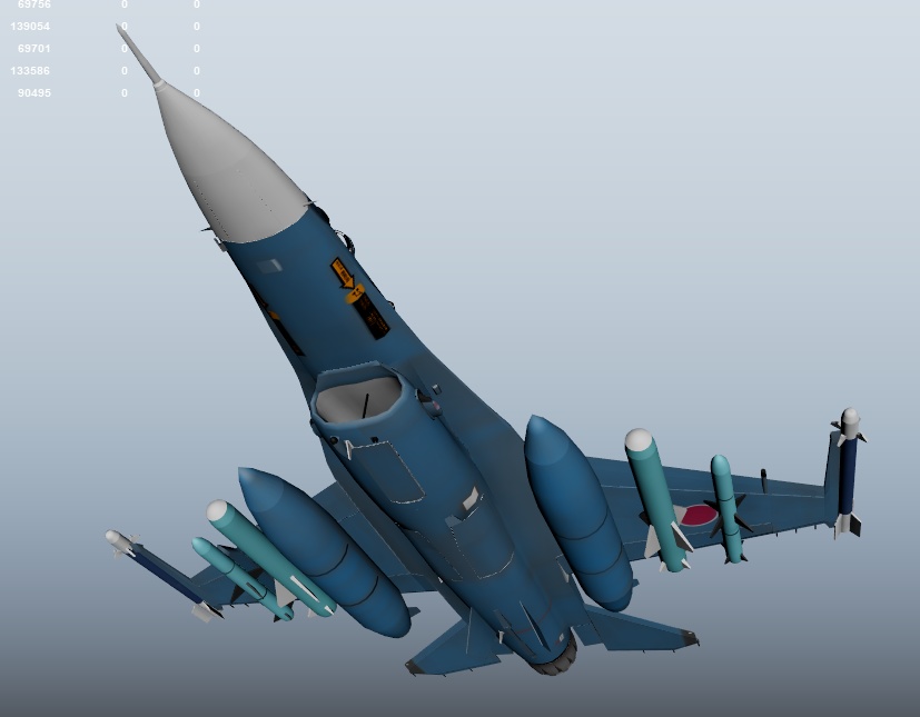 F-2A 3DCGmodel 洋上迷彩&試作機カラー(おまけ)