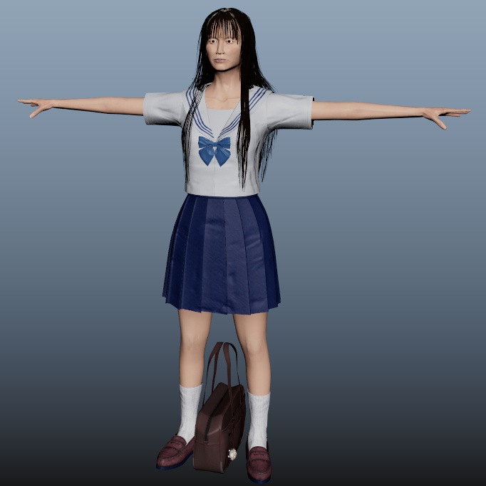 日本人女子高生 3DCGmodel キャラクターモデル