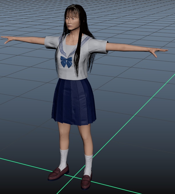 日本人女子高生 3DCGmodel キャラクターモデル