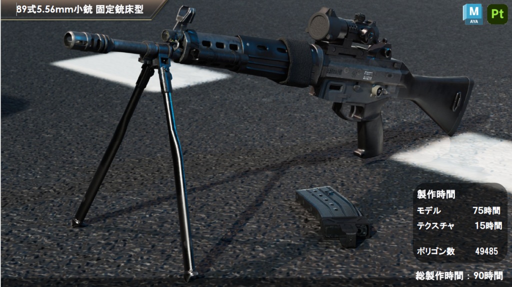 89式小銃 3DCGmodel アセット