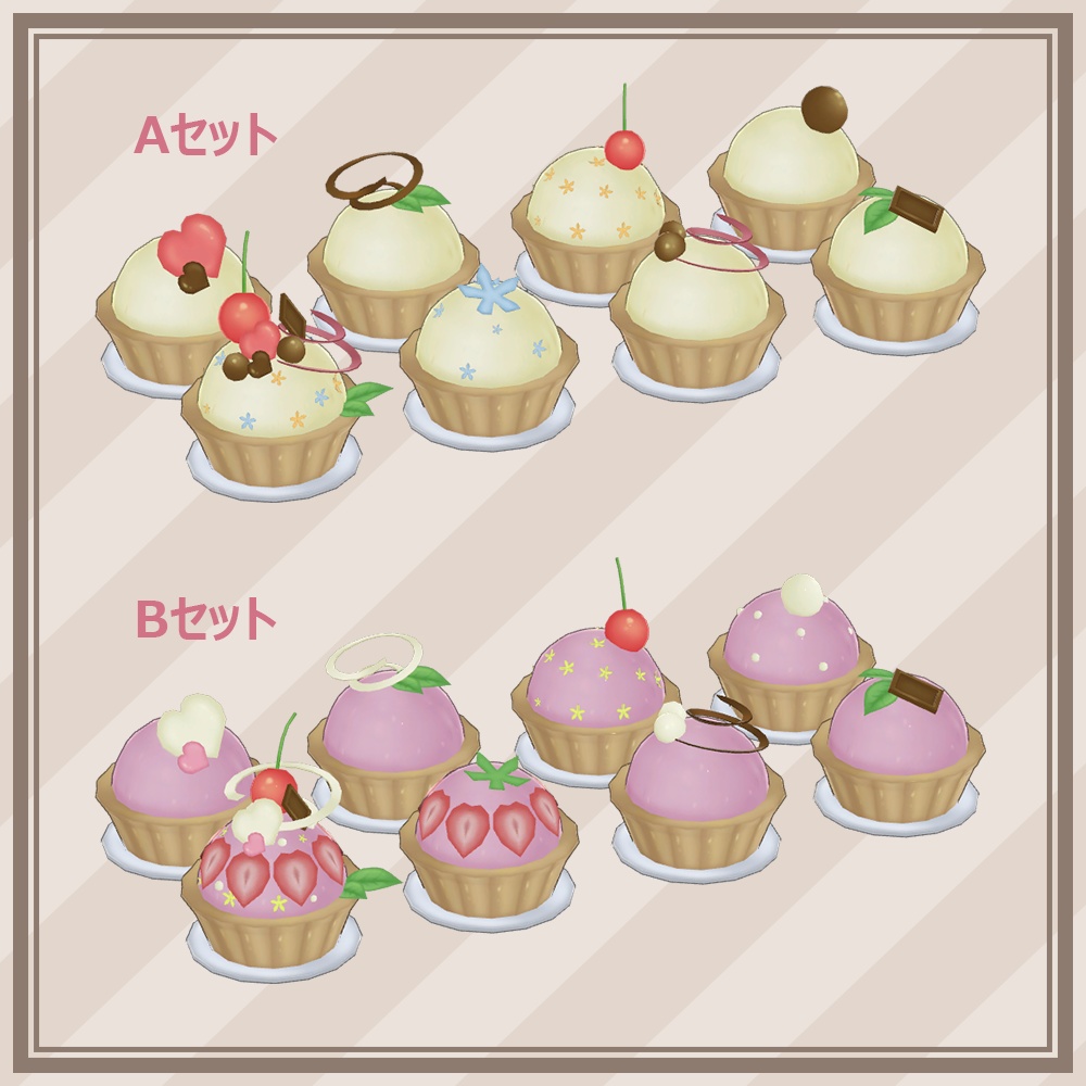 【3Dモデル】タルトケーキセット