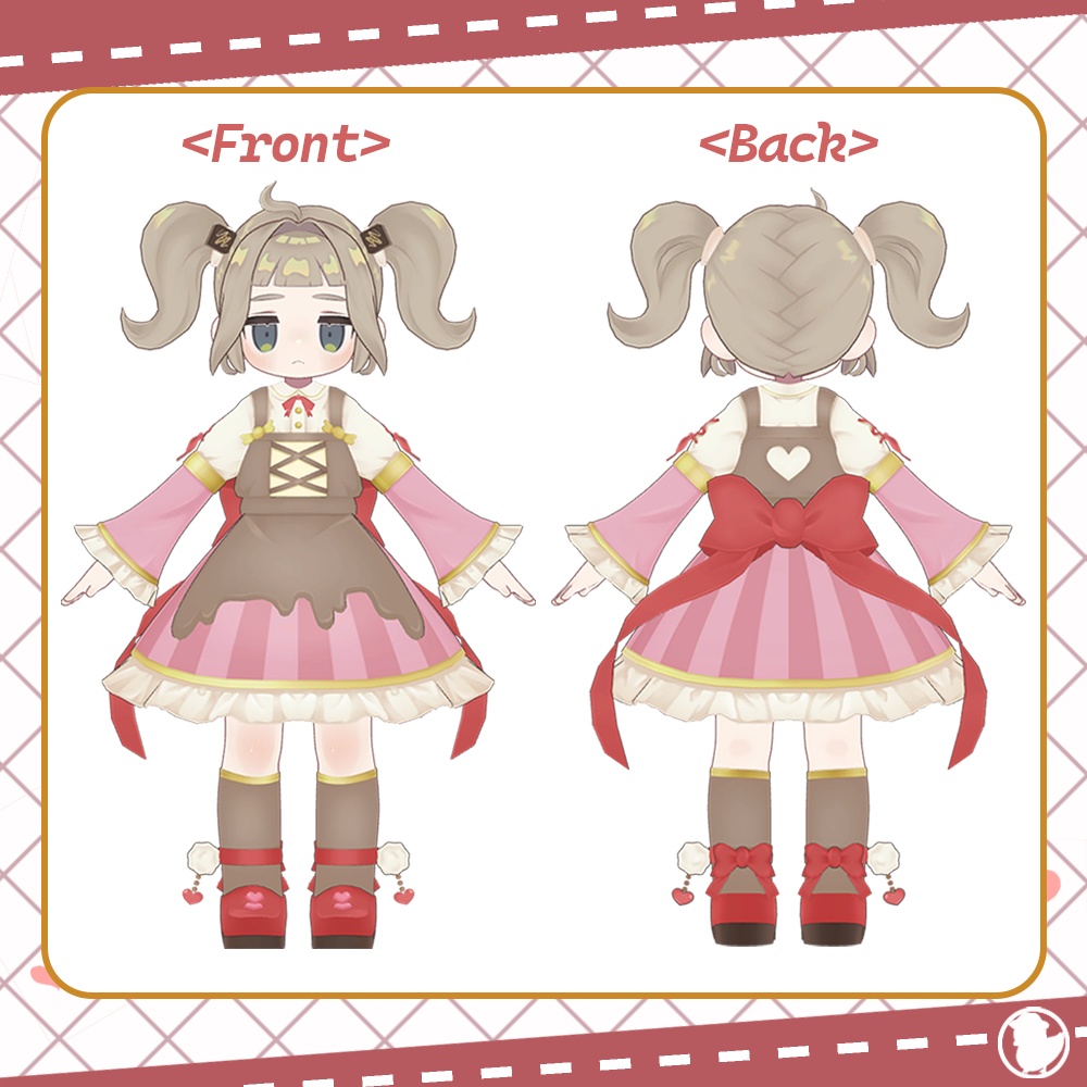 【6アバター対応】チョコ衣装/ゆるまきツイン