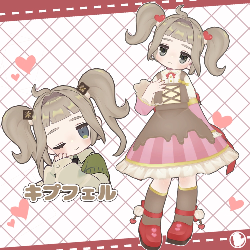 【6アバター対応】チョコ衣装/ゆるまきツイン