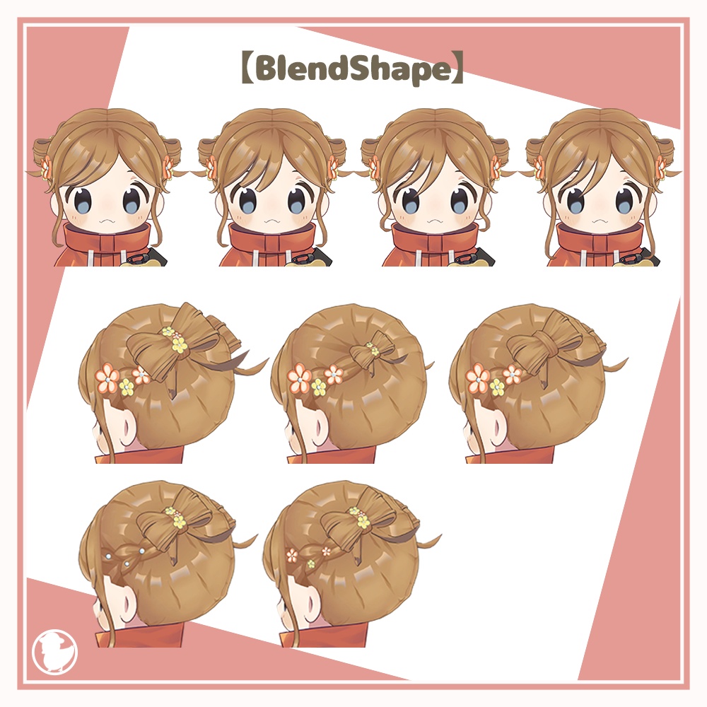 【9アバター対応】リボンツインヘア