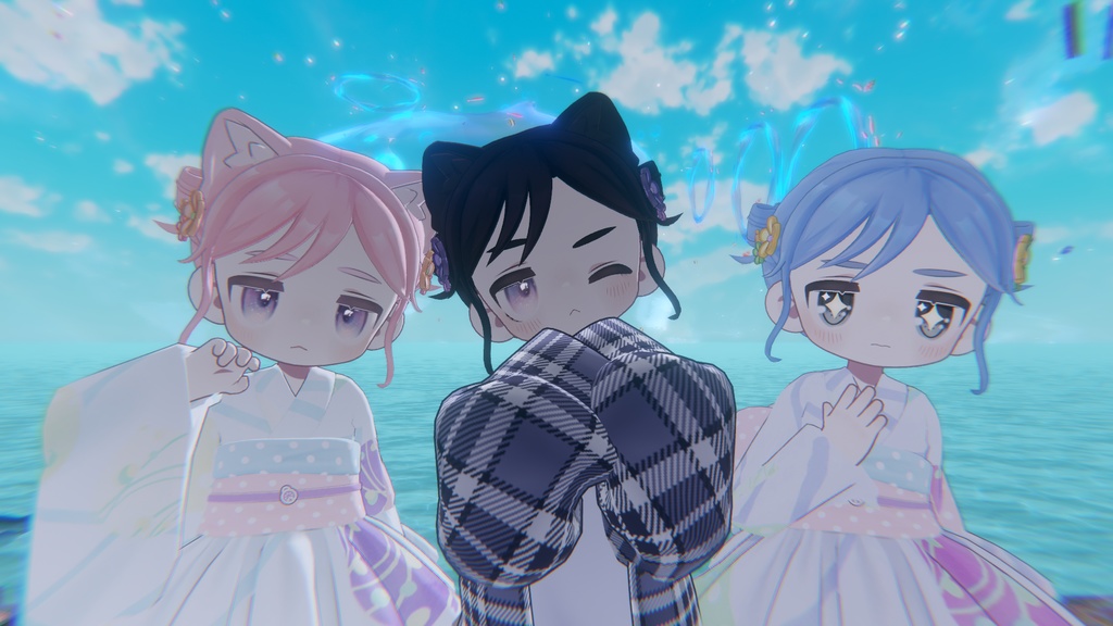 【9アバター対応】リボンツインヘア