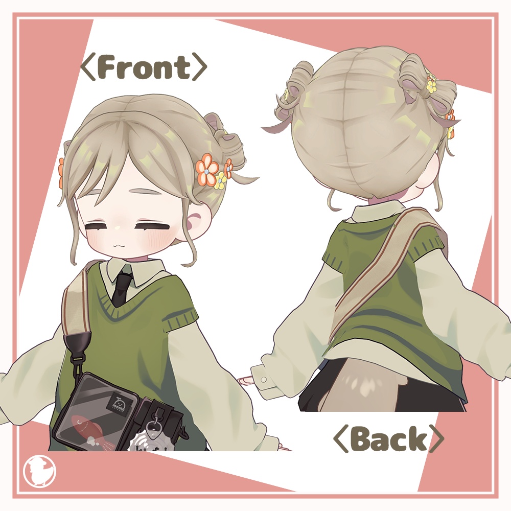 【9アバター対応】リボンツインヘア