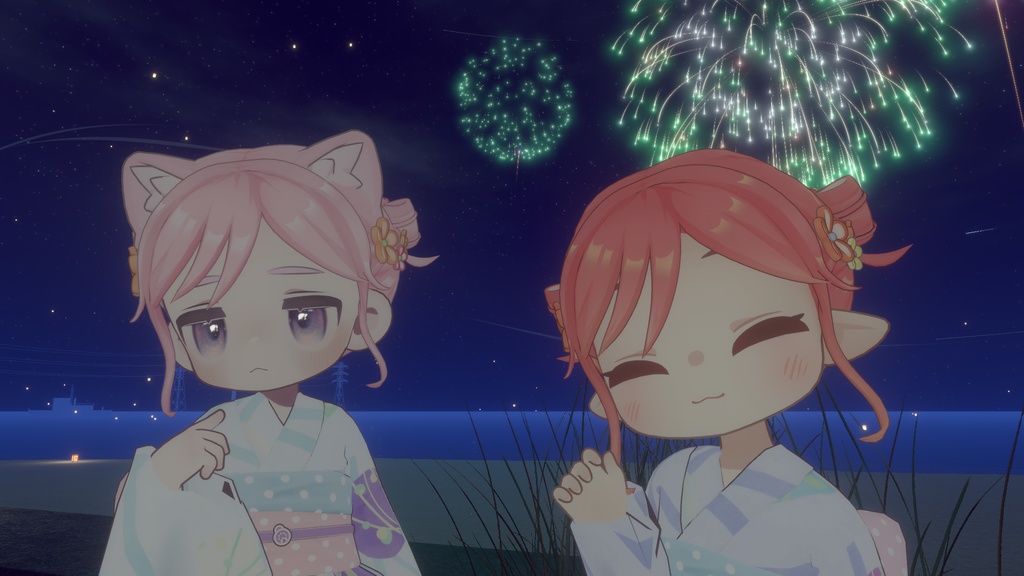 【9アバター対応】リボンツインヘア