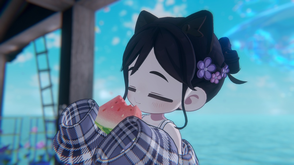 【9アバター対応】リボンツインヘア