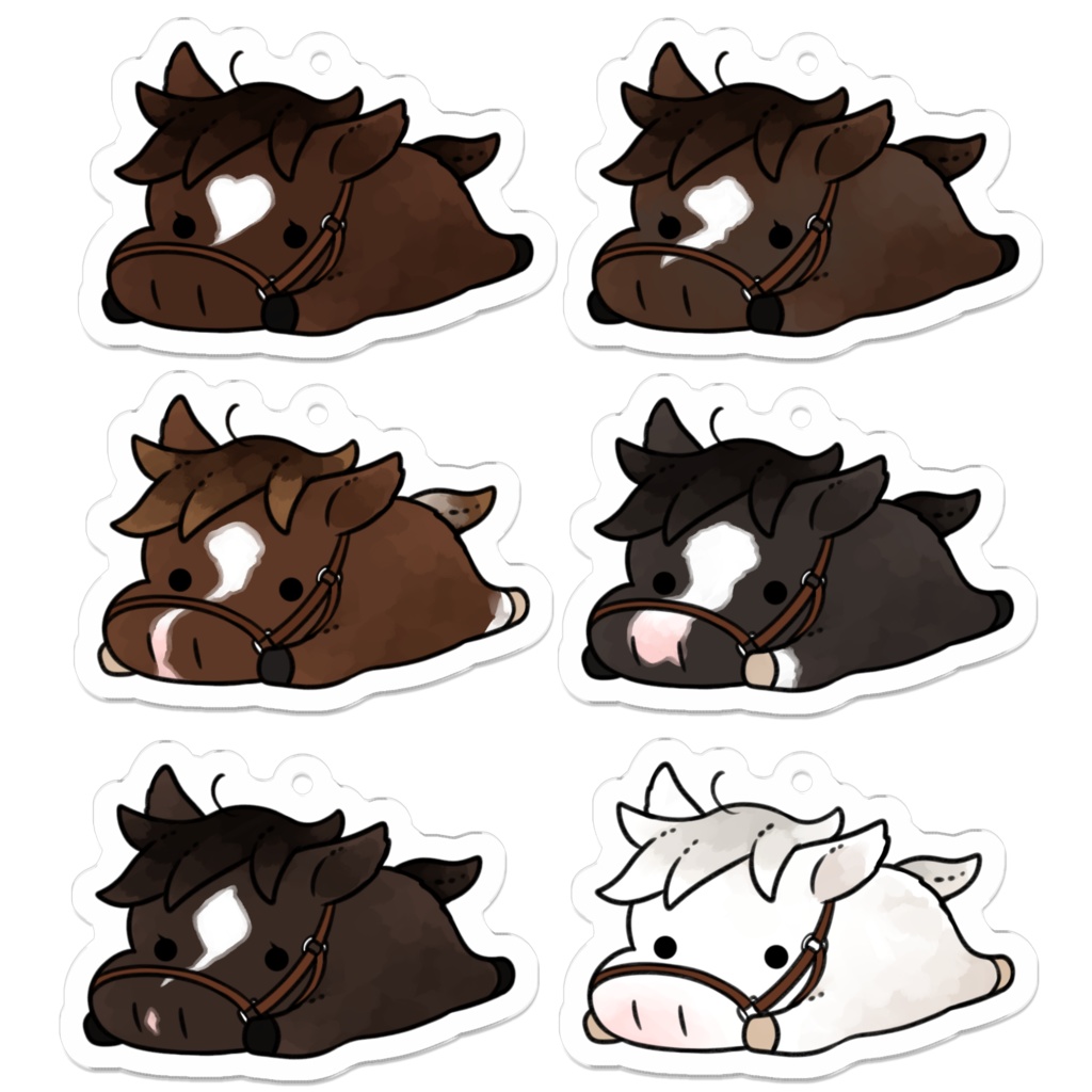 寝そべり仔馬ぬい アクリルキーホルダー