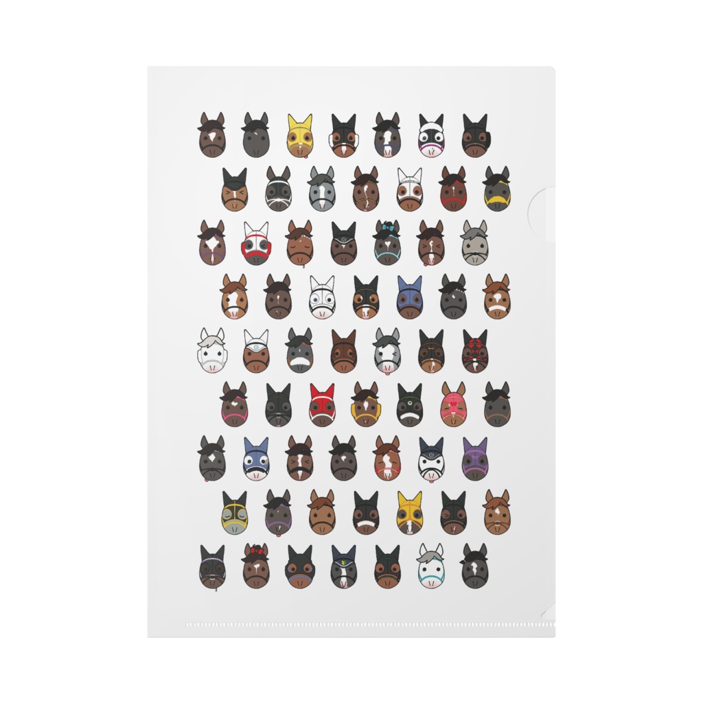 うまクリアファイル(カラー：白/緑)(サイズ：A4/B5/A5)