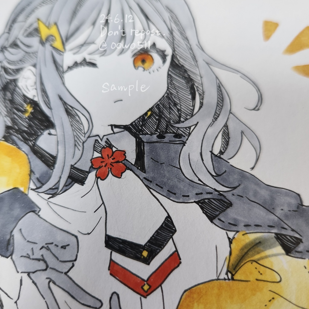 【手描きイラスト 069】オリジナル原画色紙 コピック 「ガールズライダー」 m47499683081_1.jpg?1738580462