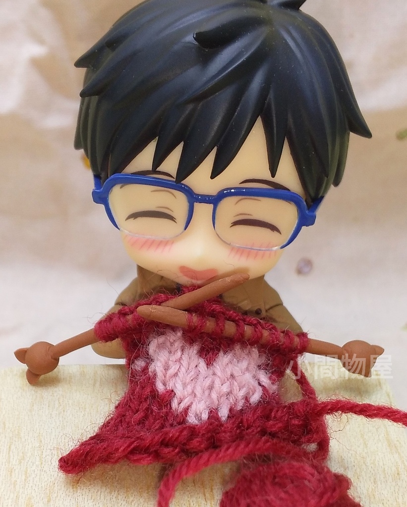 ハート編み物(ネコ)