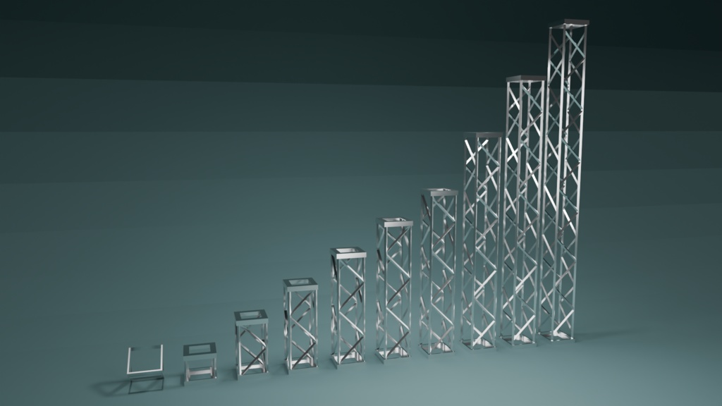 低ポリゴン(Low-Poly)アルミニウム製トラス各種セット
