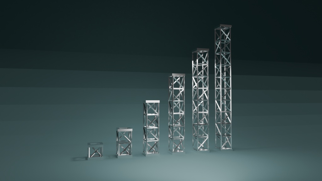 低ポリゴン(Low-Poly)アルミニウム製トラス各種セット
