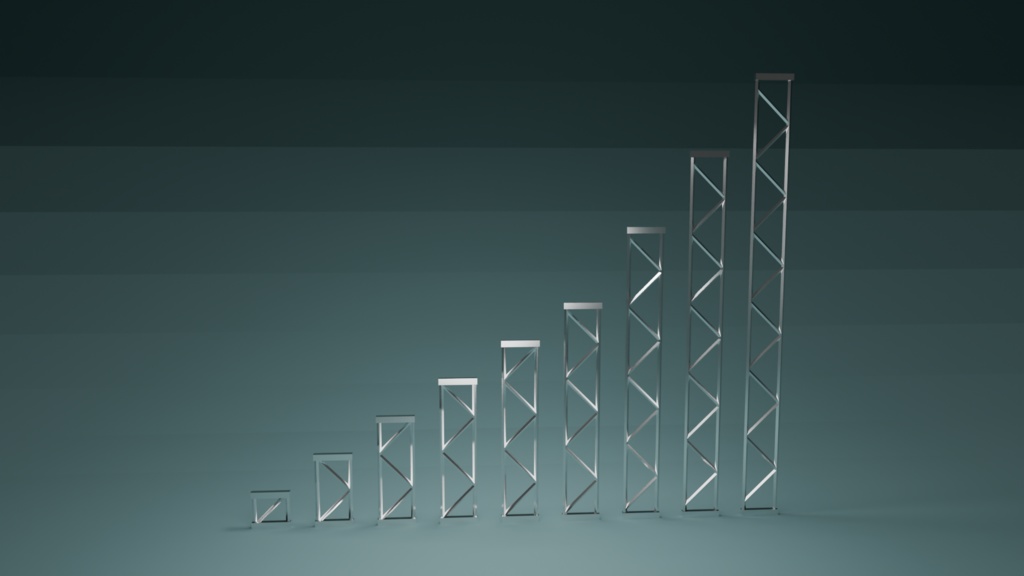 低ポリゴン(Low-Poly)アルミニウム製トラス各種セット