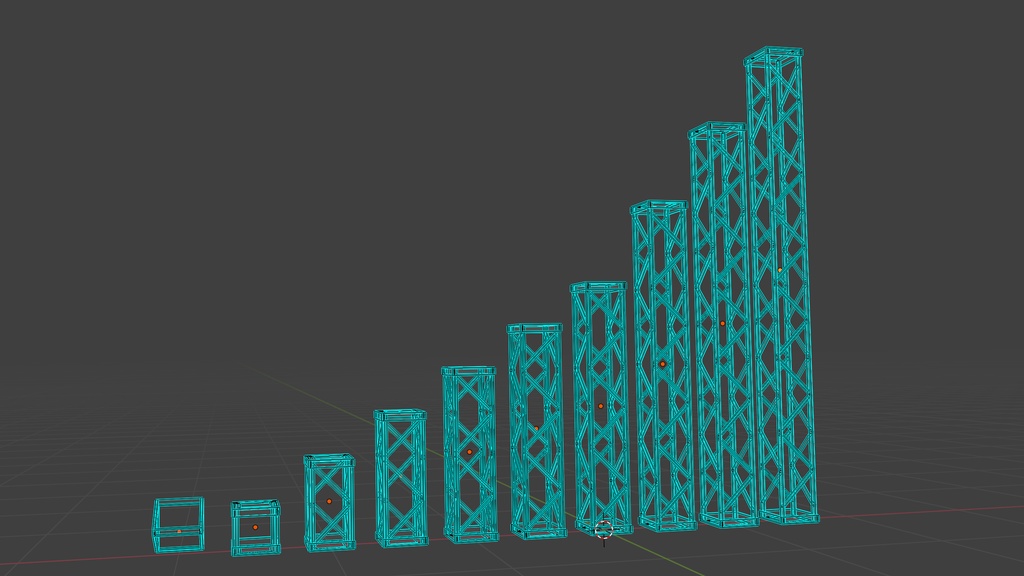 低ポリゴン(Low-Poly)アルミニウム製トラス各種セット