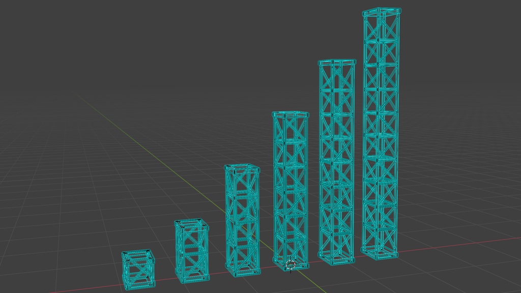 低ポリゴン(Low-Poly)アルミニウム製トラス各種セット