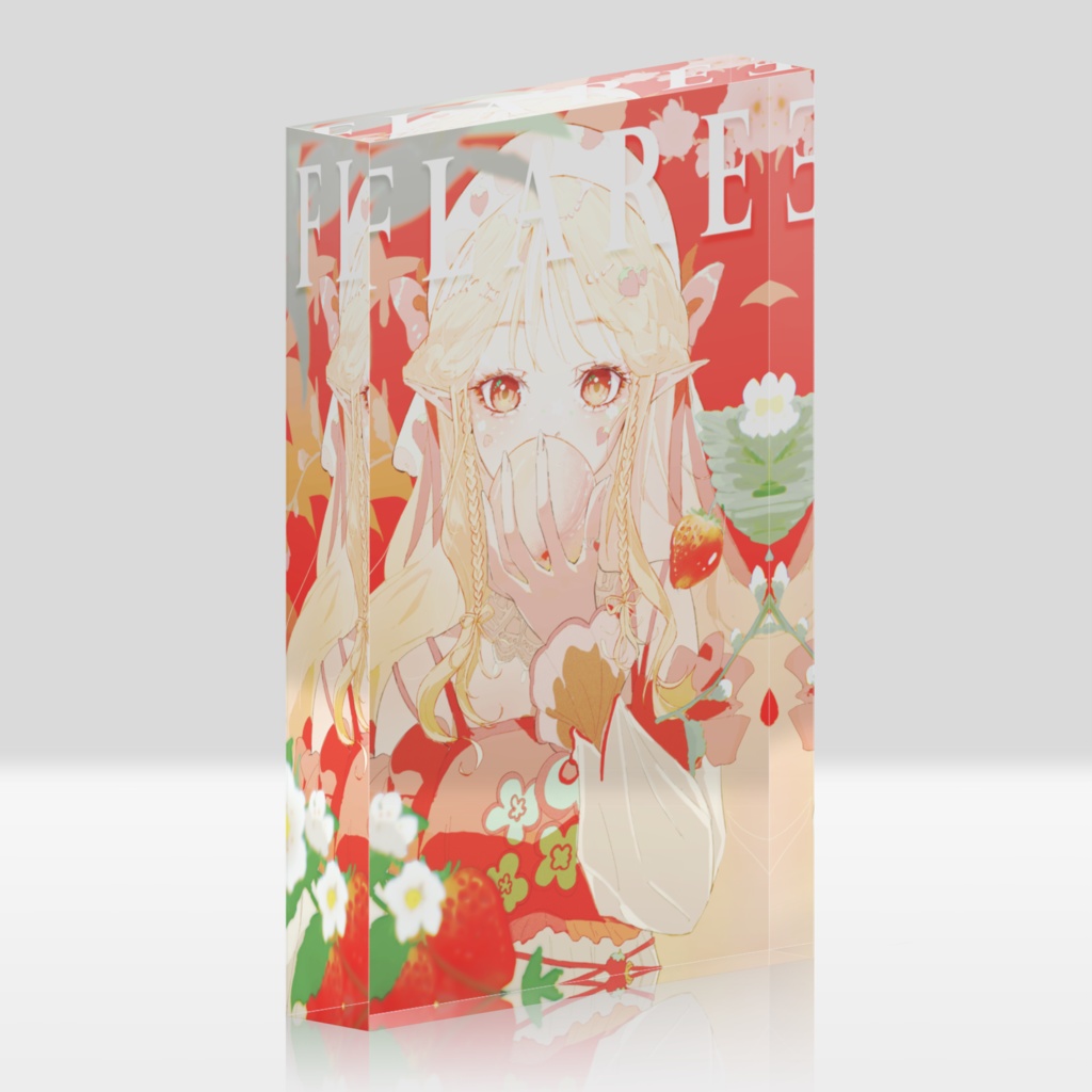 【非公式】不知火フレア PEACH X STRAWBERRY ACRYLIC BLOCK