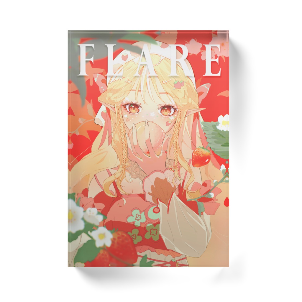 【非公式】不知火フレア PEACH X STRAWBERRY ACRYLIC BLOCK