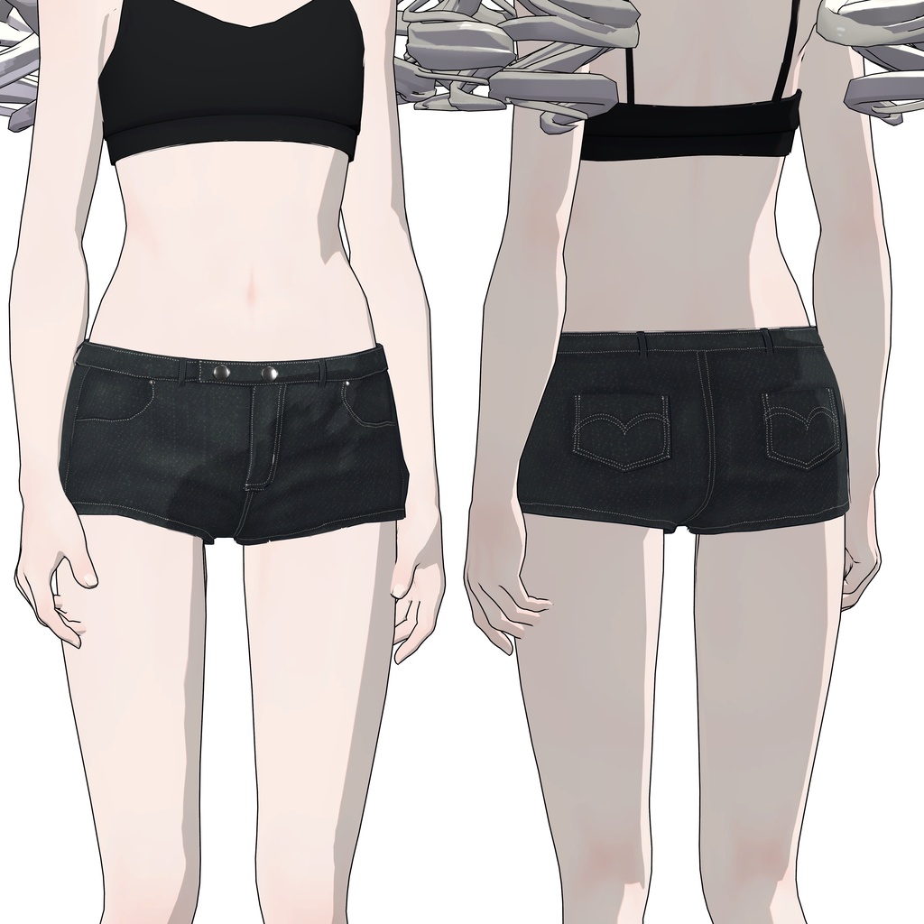 【Grus/Lapwing】C-B01 Denim Hot Pants