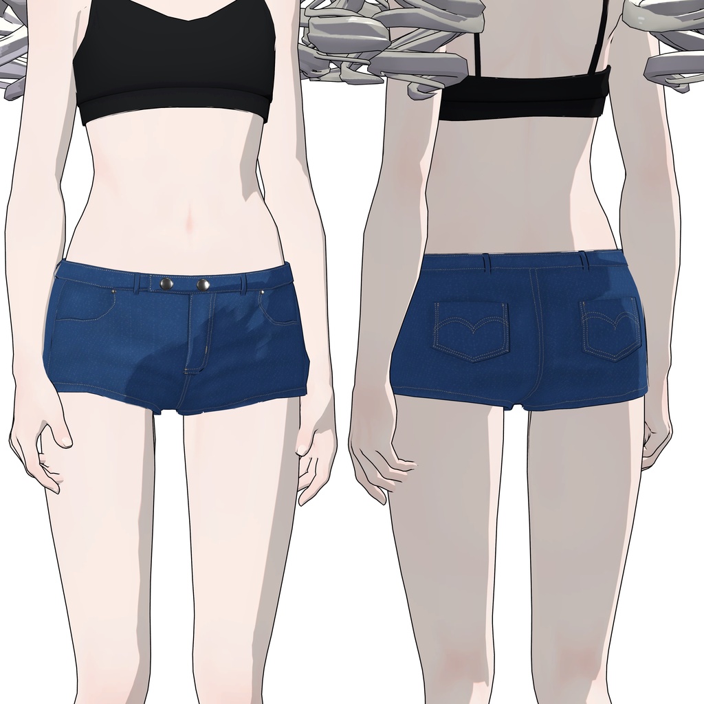 【Grus/Lapwing】C-B01 Denim Hot Pants