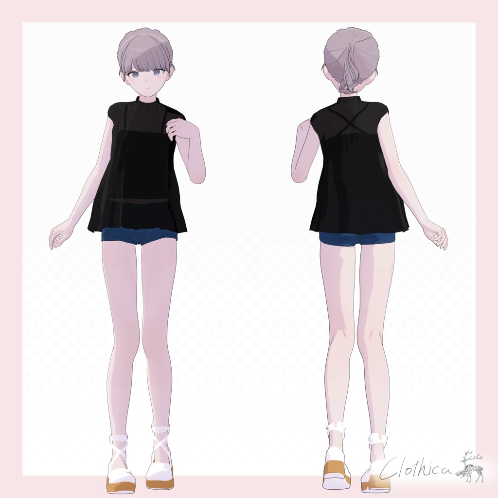 【Grus/Lapwing】C-B01 Denim Hot Pants