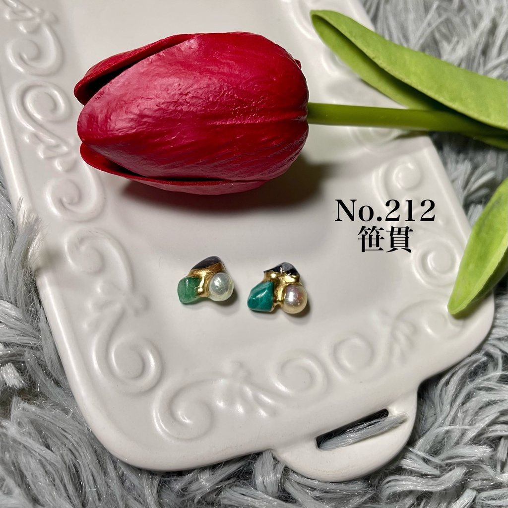 金継ぎイヤーアクセサリー　笹貫