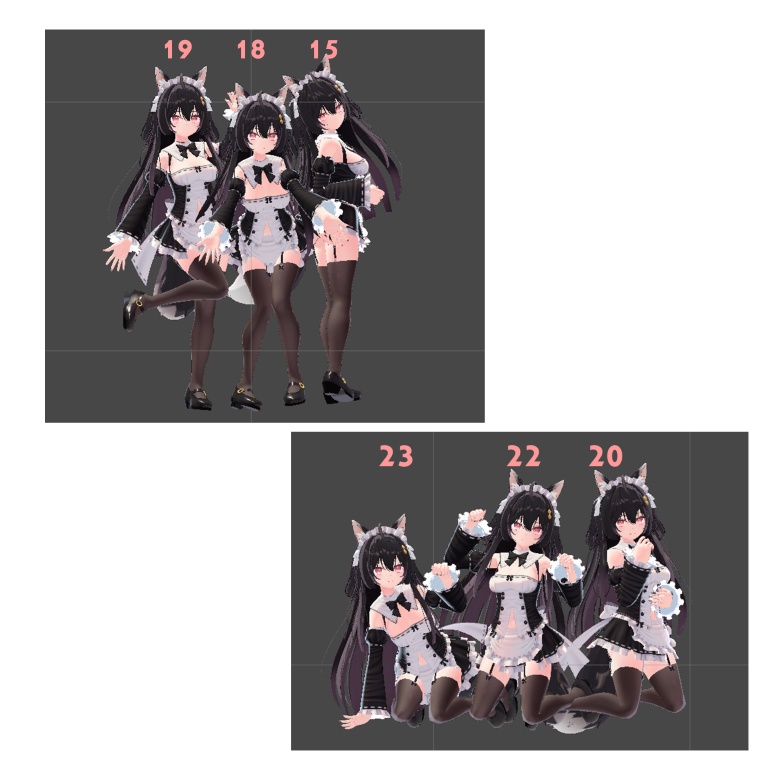 【無料】ここあちゃん用ポーズアニメーション16種