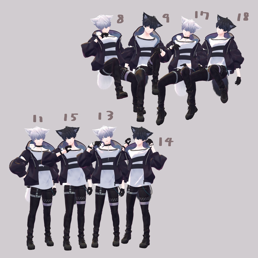 【無料】水瀬くん向けポーズアニメーション12種