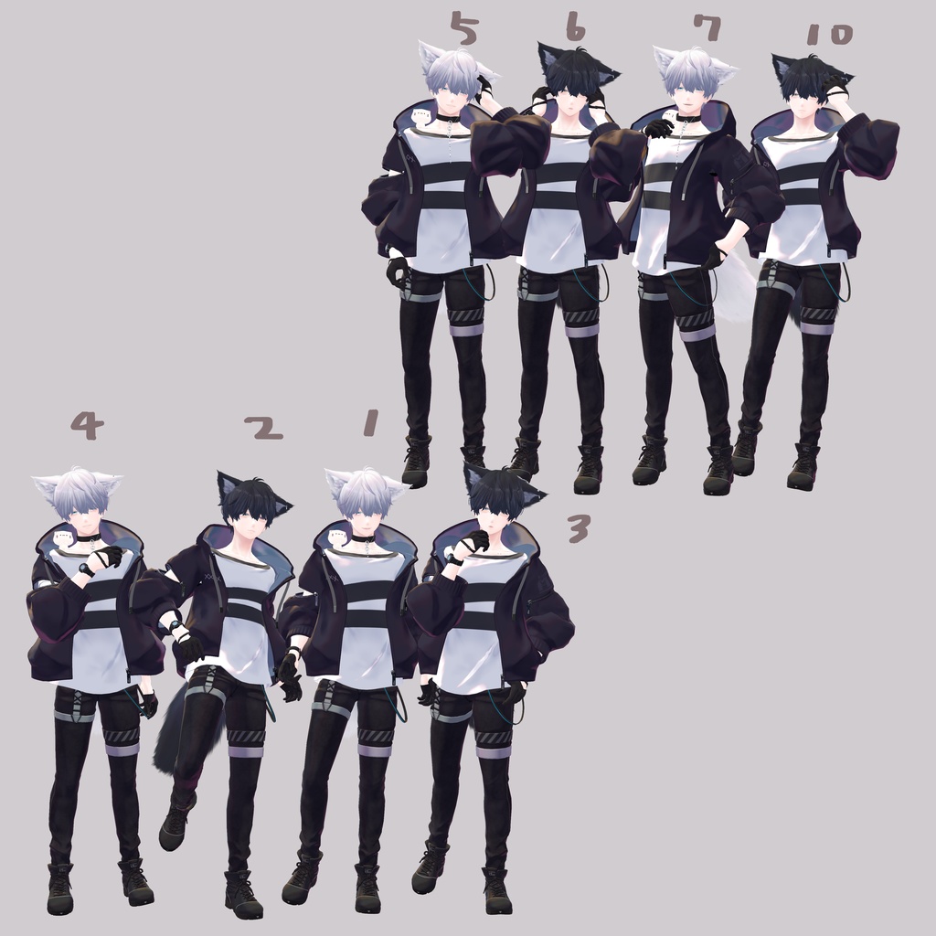 【無料】水瀬くん向けポーズアニメーション12種