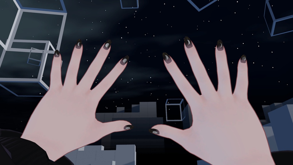 【MDollnail対応】Pearl Ribbon Earrings & Moon Nail