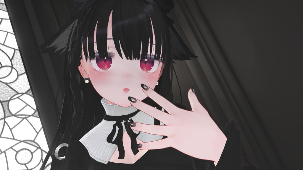 【MDollnail対応】Pearl Ribbon Earrings & Moon Nail