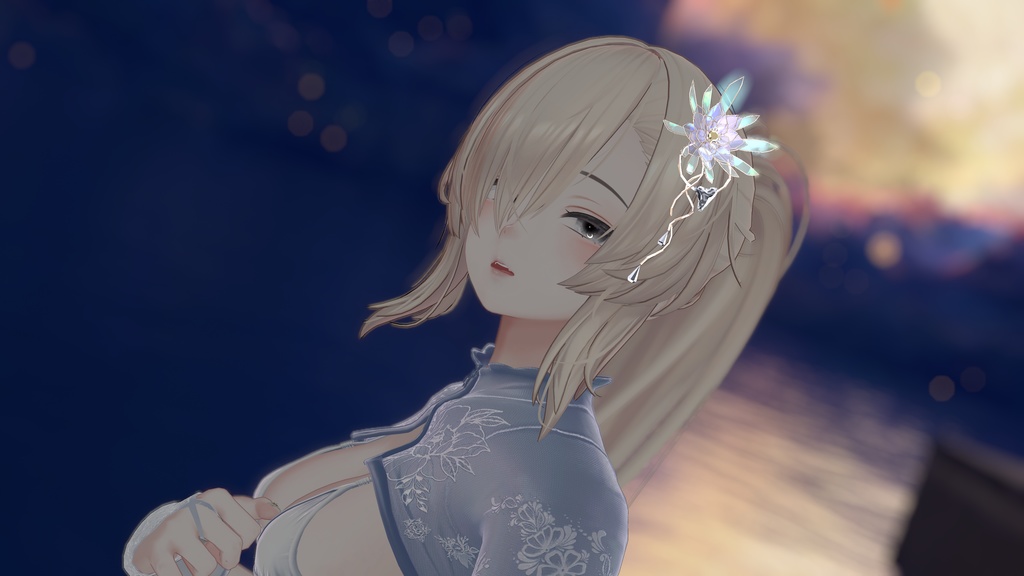 月下美人の髪飾り