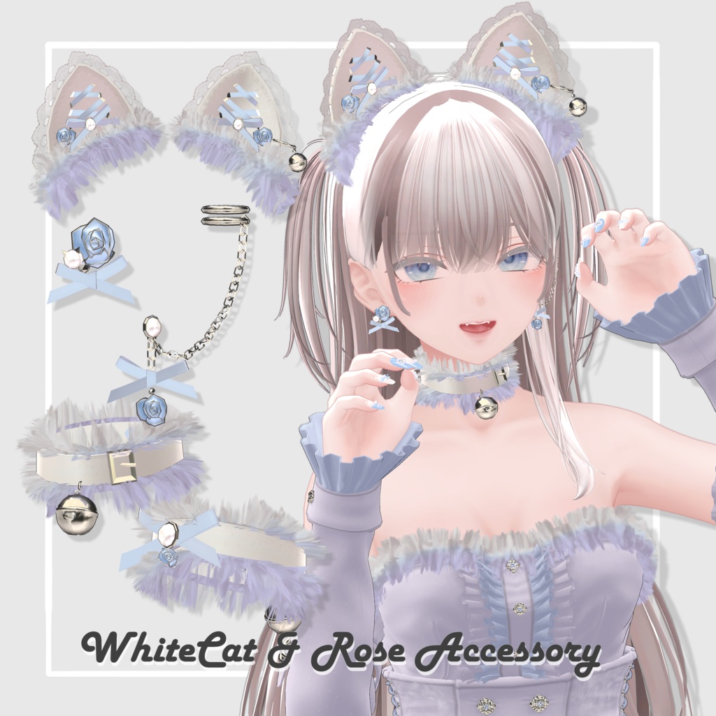 黒猫と薔薇のアクセサリー