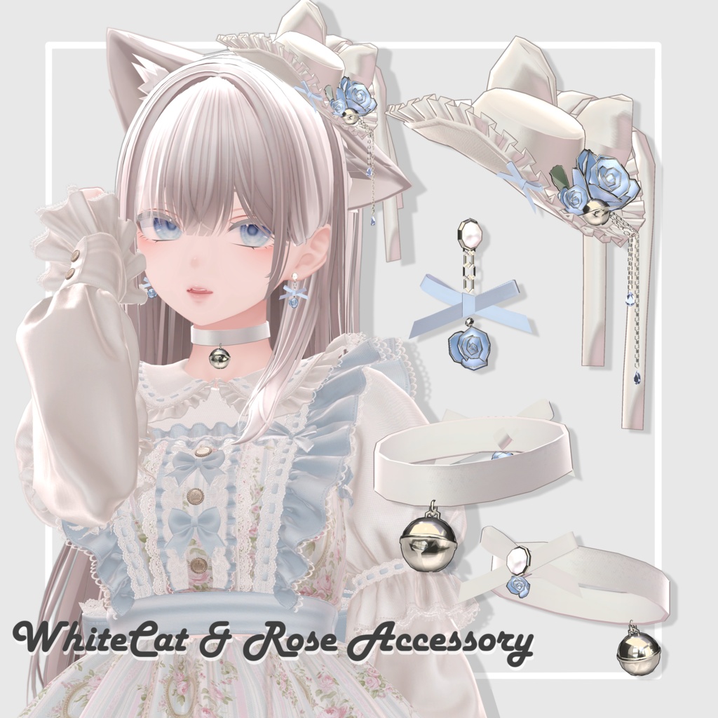 黒猫と薔薇のアクセサリー