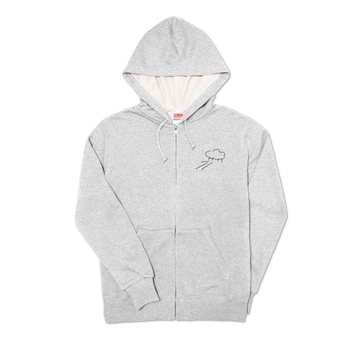 蹴られるいぬジップアップパーカー(両面)