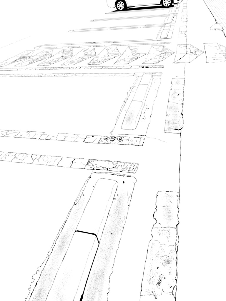 【漫画素材】コンビニ駐車場の地面の漫画背景素材【フリー】